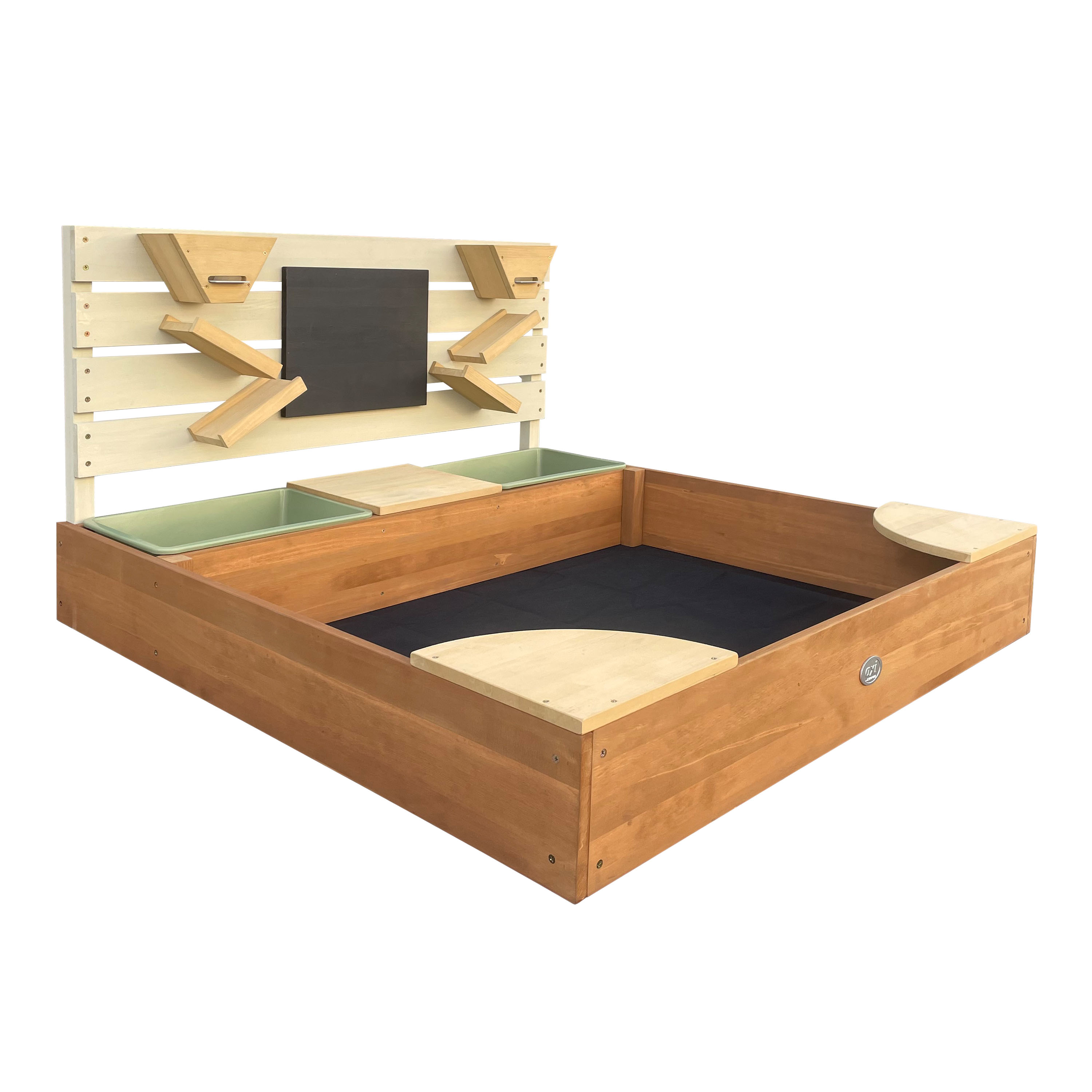 AXI Cato sandbox with sand & water trays and Play wall - 100 x 105 cm - Beige/brown