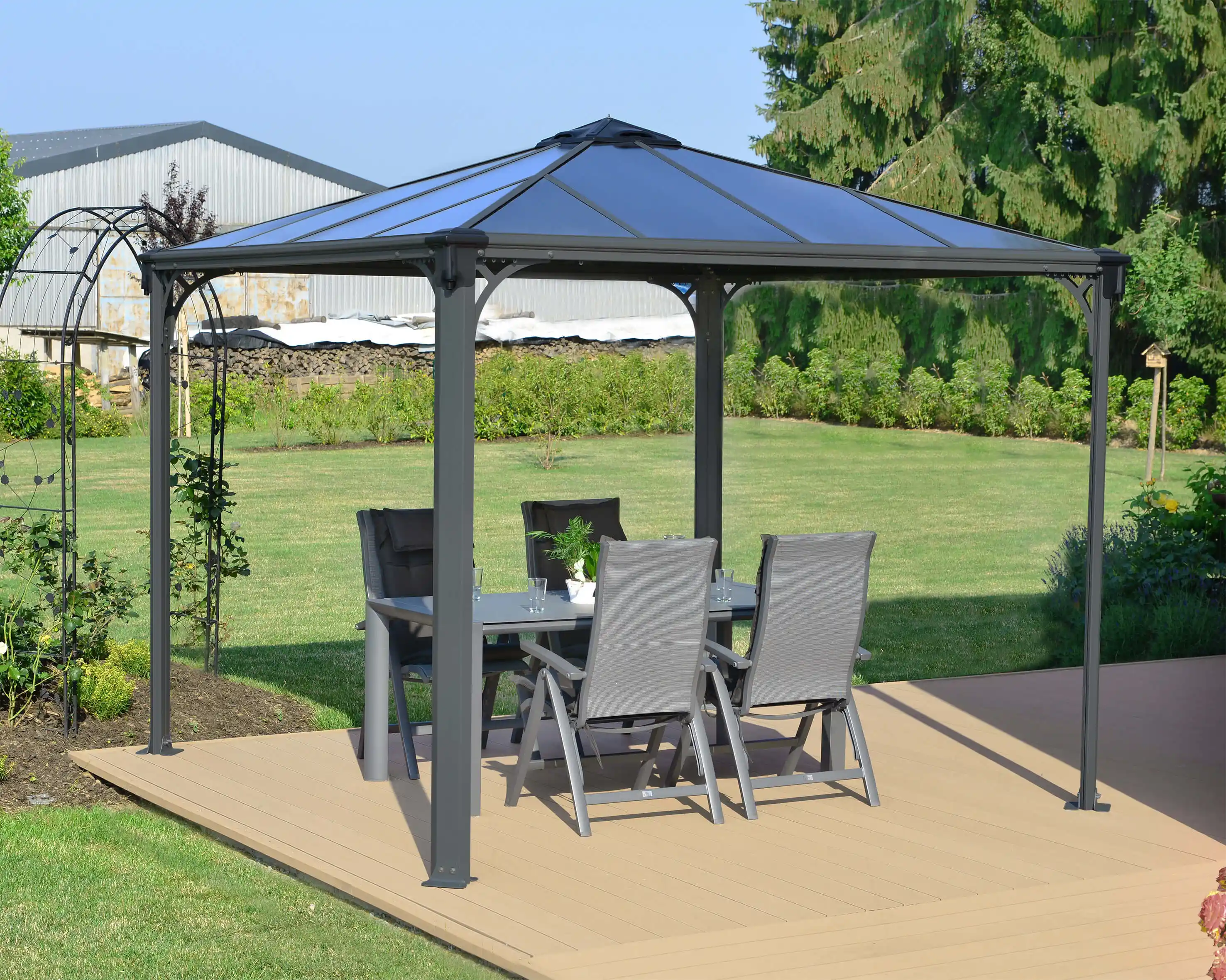Canopia Palermo 300X300 cm tuinpaviljoen Donkergrijs Brons