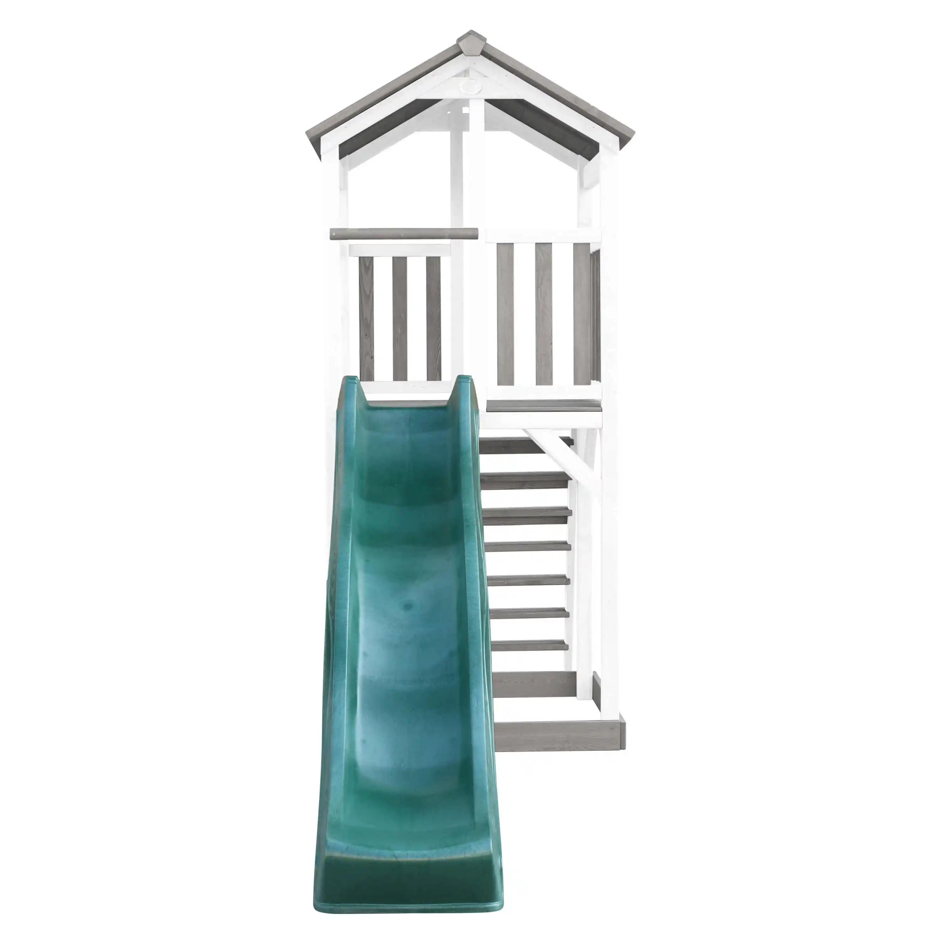 AXI Beach Tower Speeltoren Grijs/wit - Groene Glijbaan