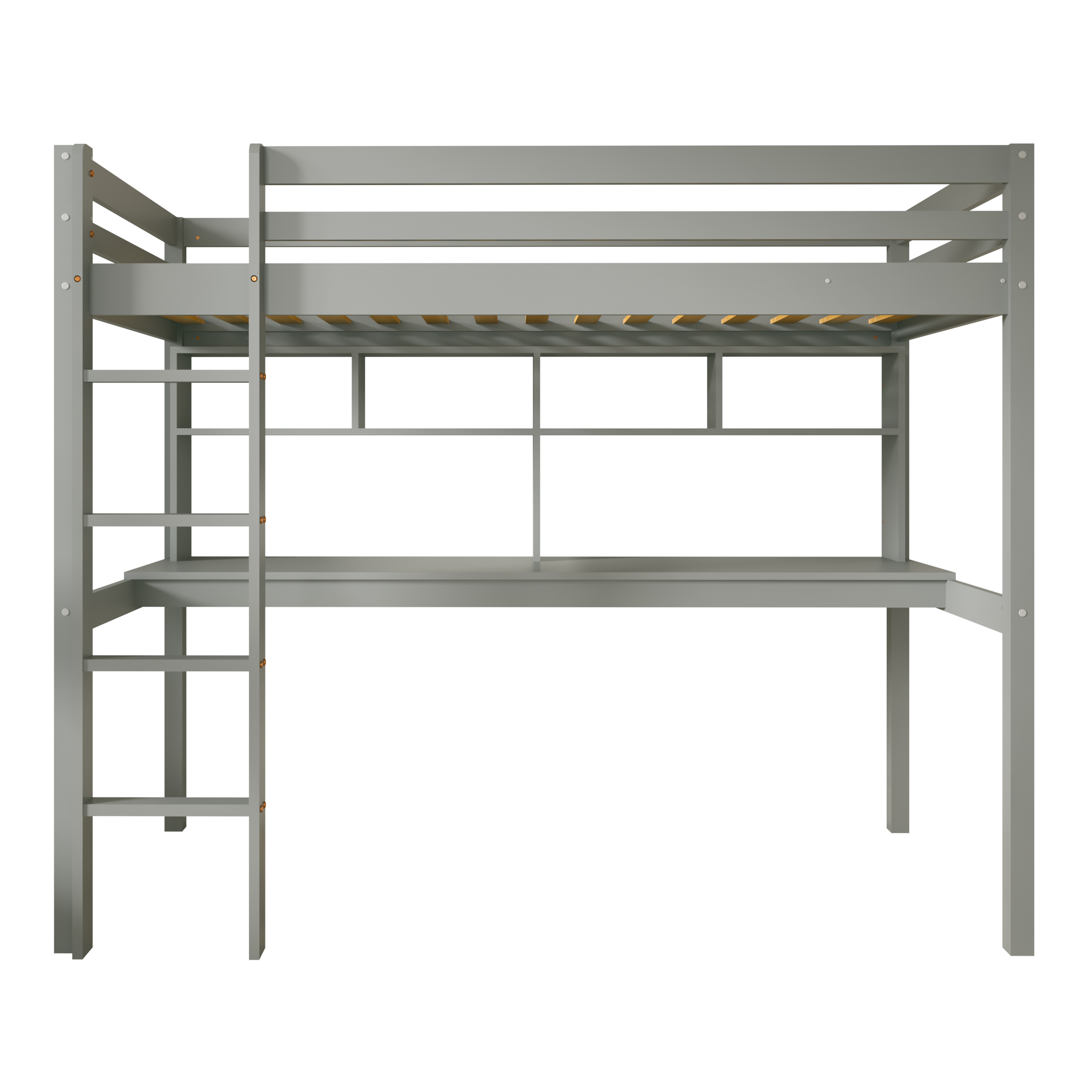Sunny Sil Loft Bed with Desk Grey – With Mattress