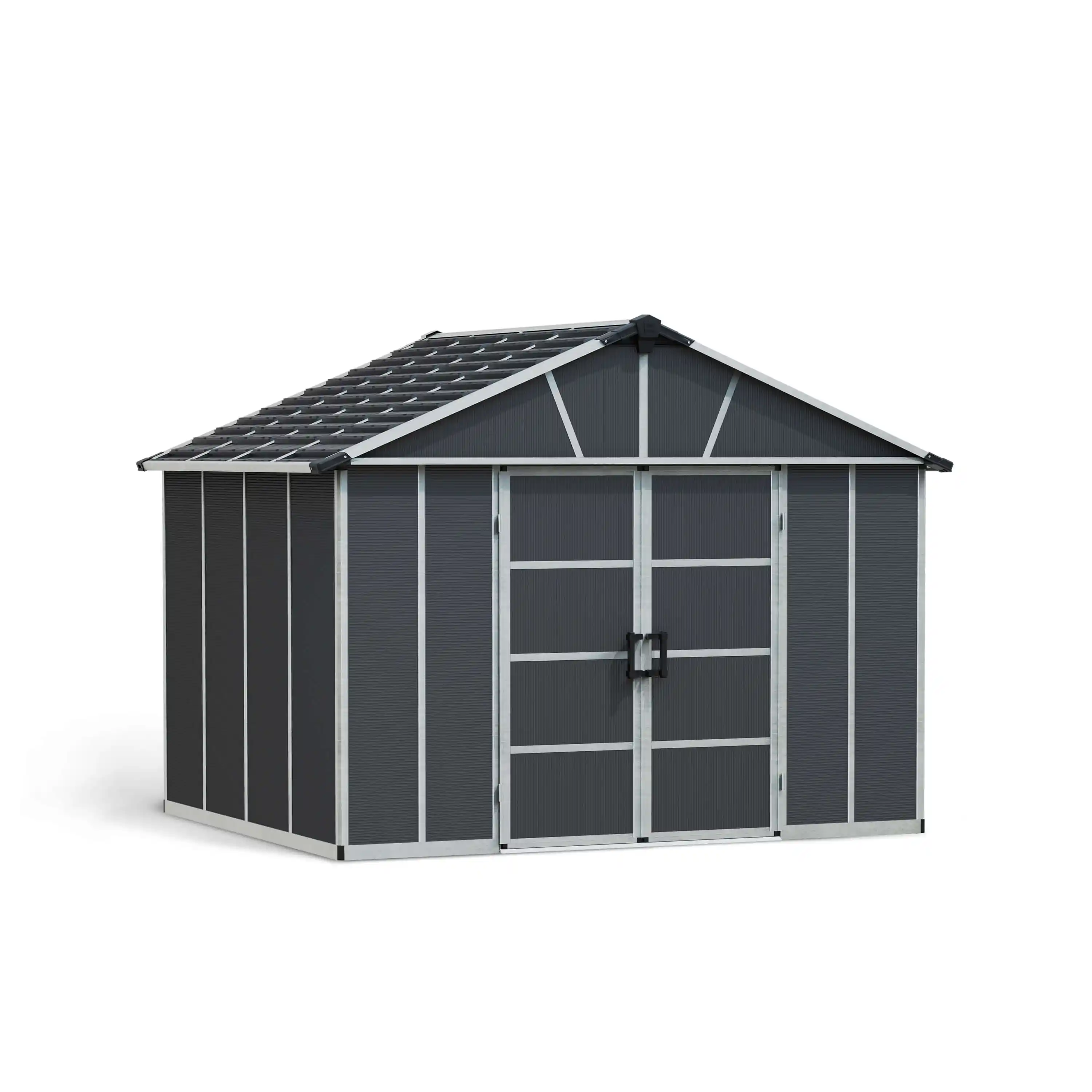 Canopia Yukon grote 271X332 cm schuur met vloer Donkergrijs-7290108137309 Canopia Yukon grote 271X332 cm schuur met vloer Donkergrijs