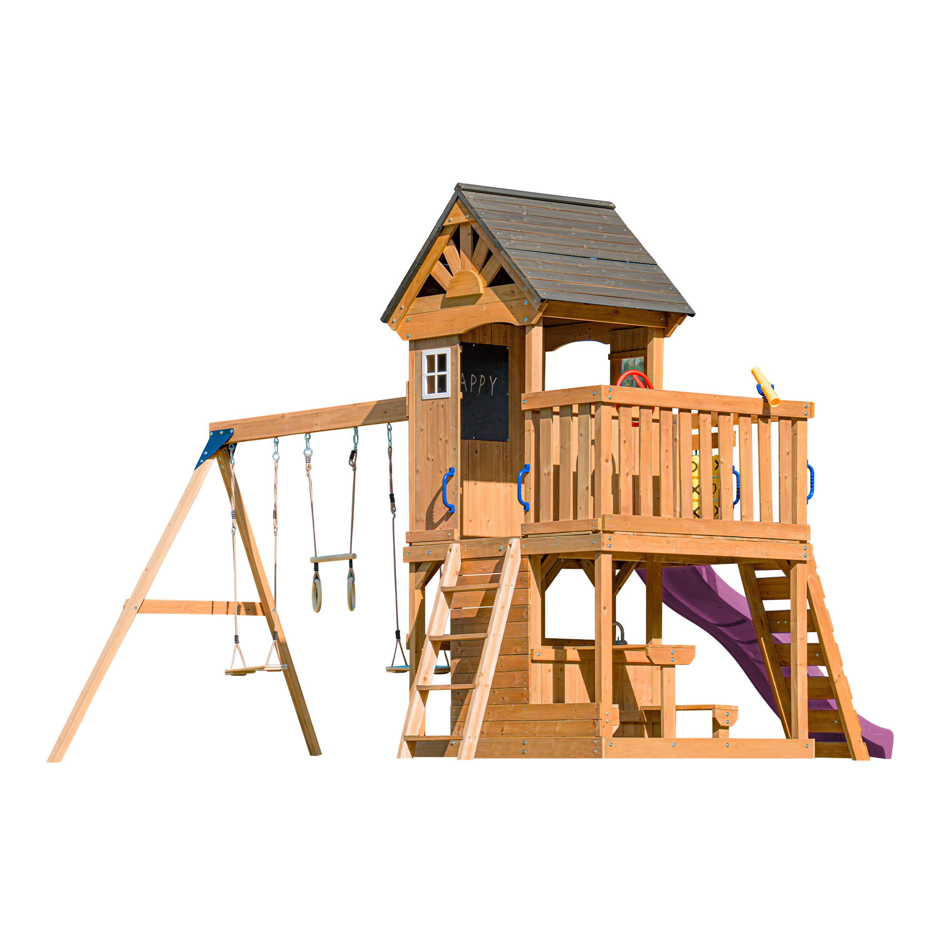AXI Jack Climbing Frame with Double Swing and Trapeze – Purple Slide
