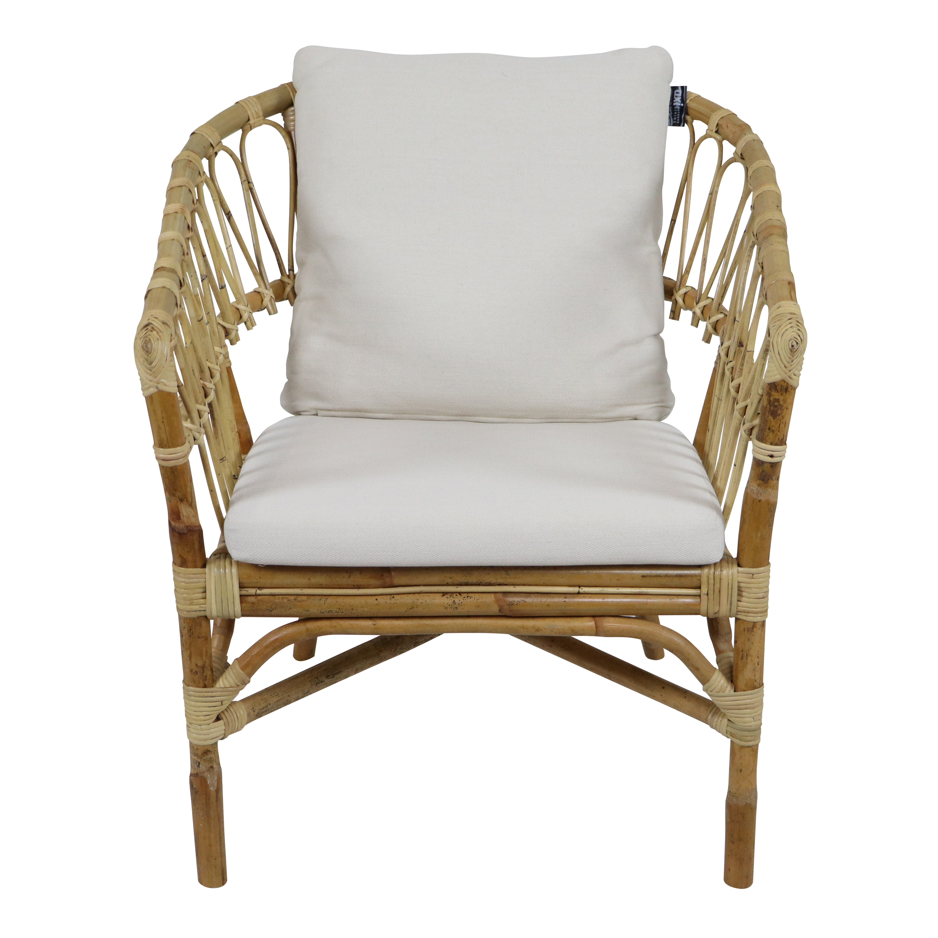 AXI Mary Rattan Lounge Set – 4-Piece with Sofa. Table. and 2 Chairs Natural/White