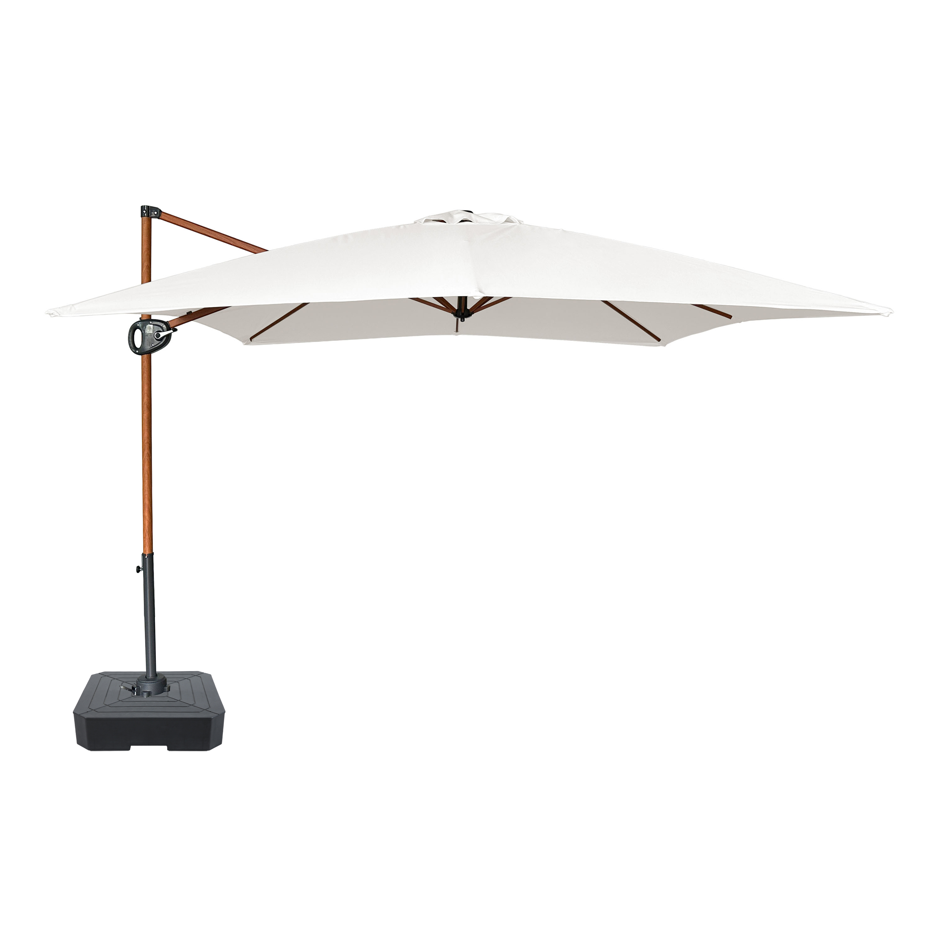 AXI Mira Cantilever Parasol 300x300 cm incl. fillable parasol base Wood-look/Beige – Complete Set
