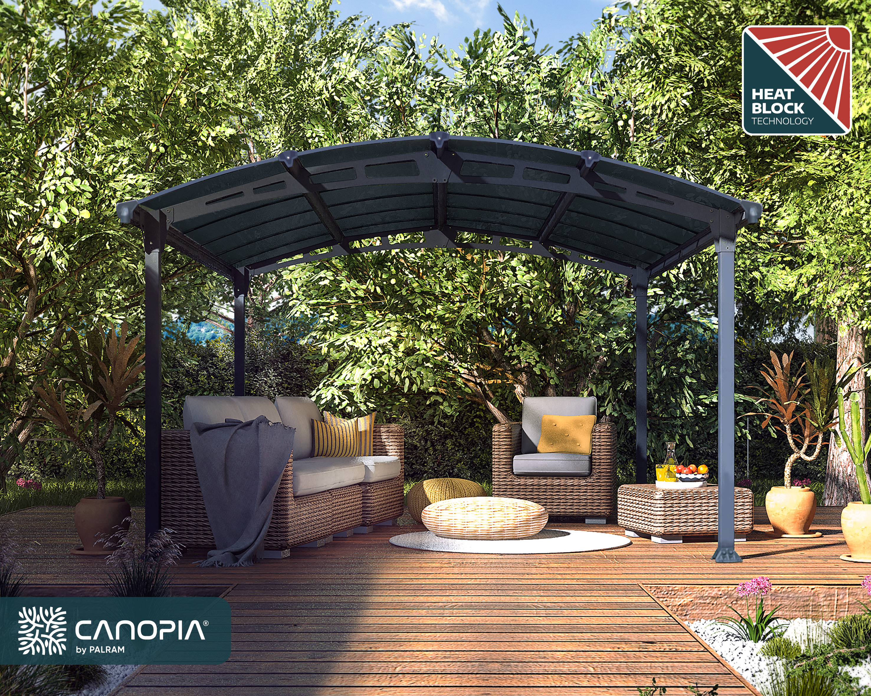 Canopia Tucson 435X360 cm tuinpaviljoen Donkergrijs Brons