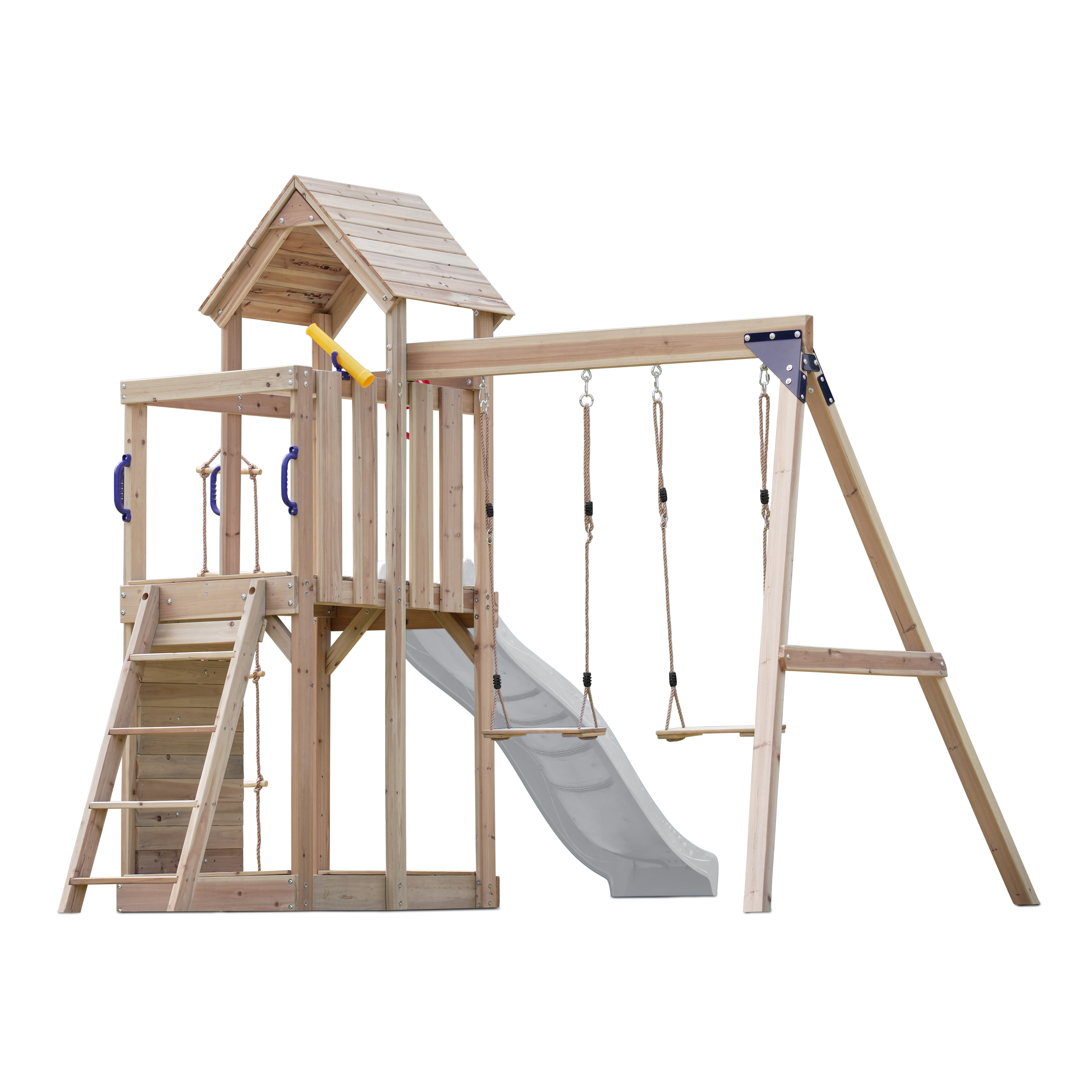 AXI Moos Climbing Frame with Double Swing Set - White Slide-8720365064531 AXI Moos Climbing Frame with Double Swing Set - White Slide
