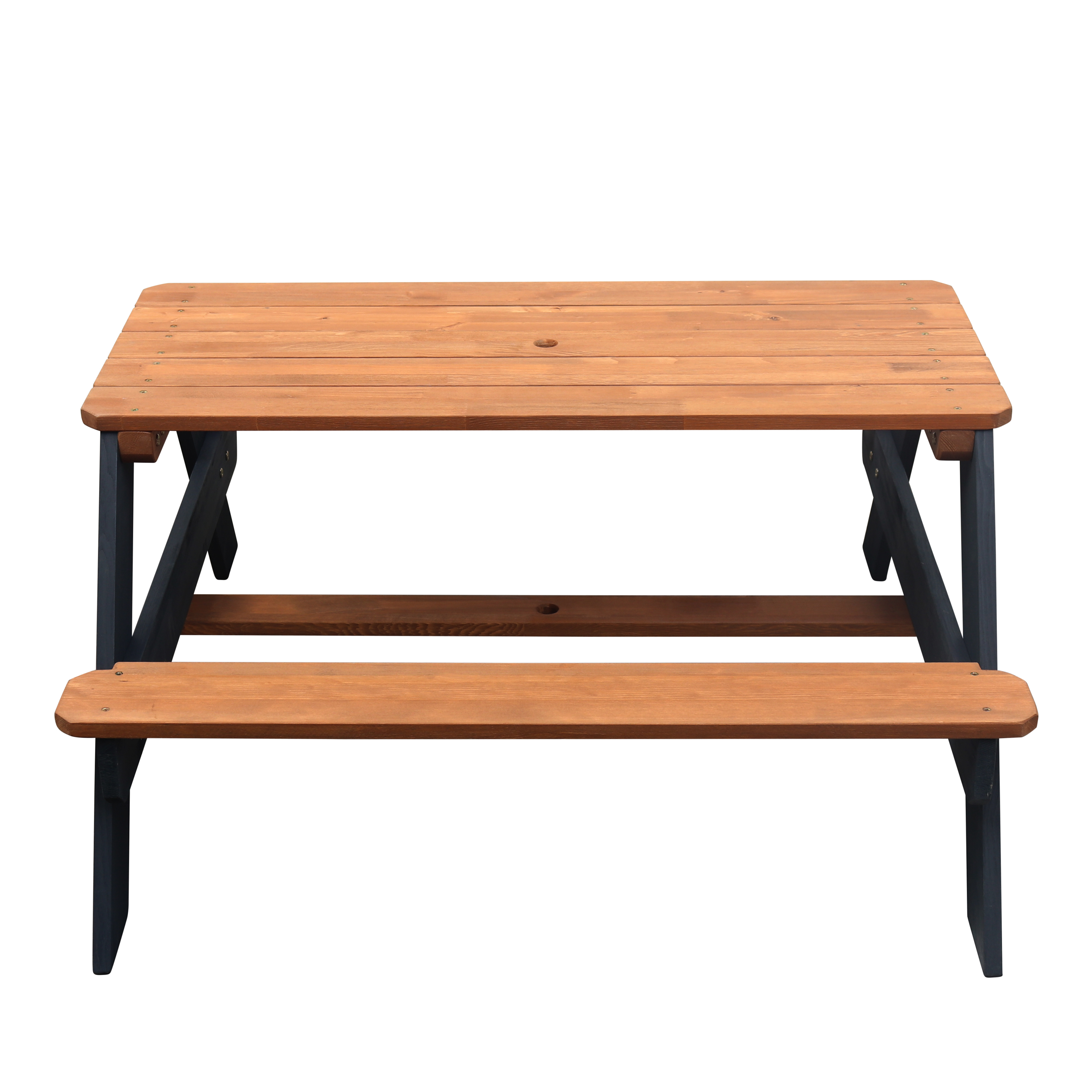 AXI Nick Picnic Table Anthracite/Brown - Umbrella Blue/White