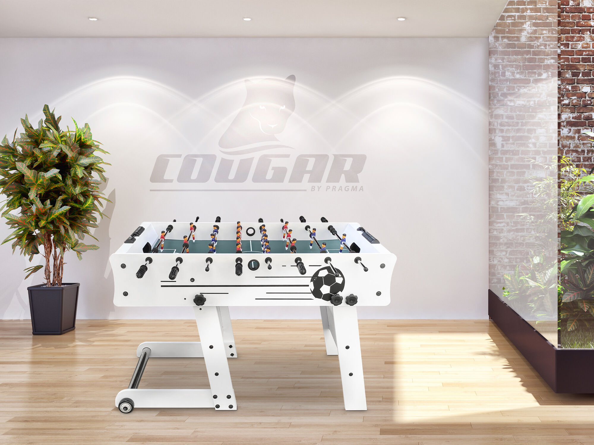 Cougar Scorpion Kick opklapbare Voetbaltafel Wit