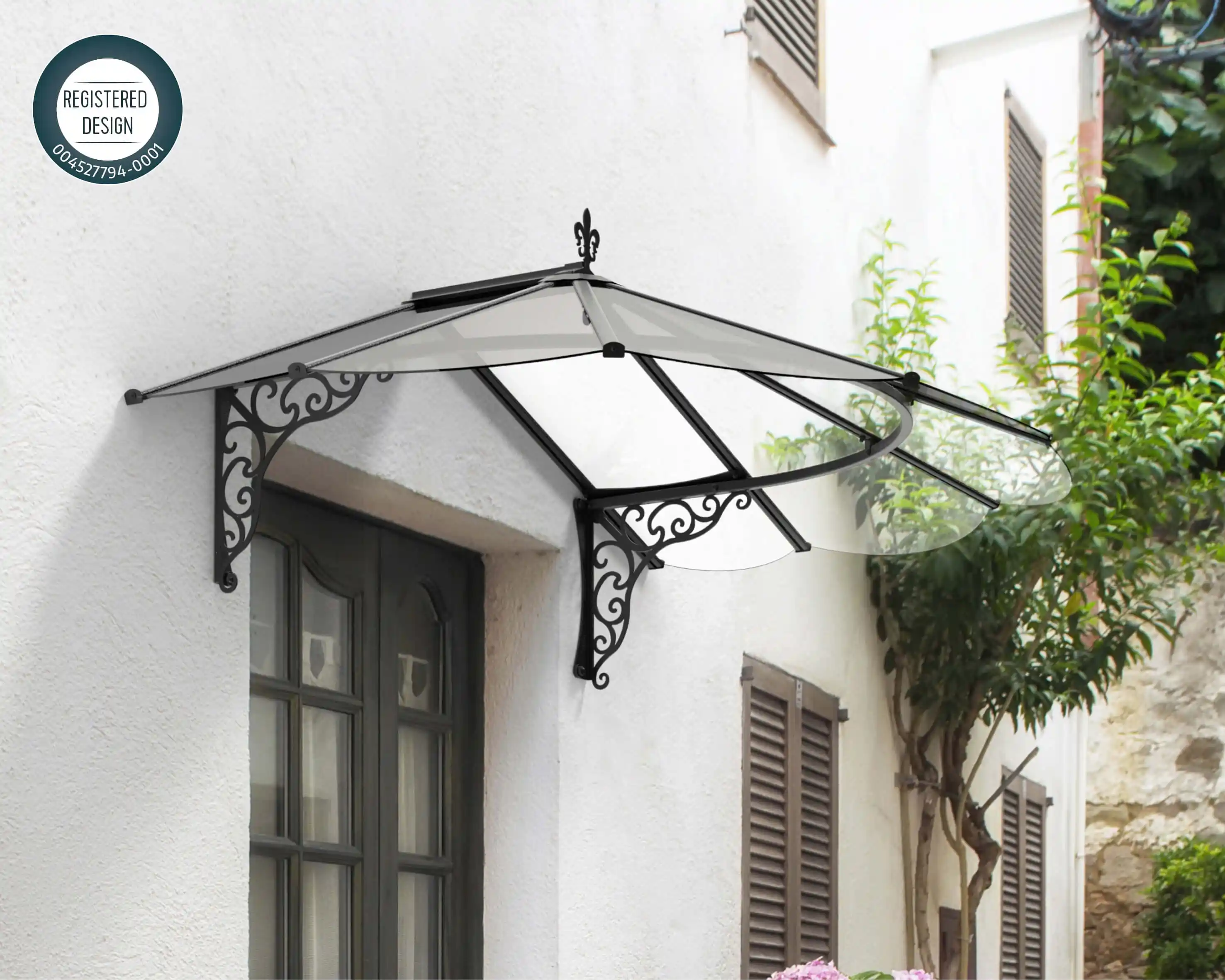 Canopia Iris 175X125 cm Deur en Veranda Luifel Zwart Helder-7290108136548 Canopia Iris 175X125 cm Deur en Veranda Luifel Zwart Helder