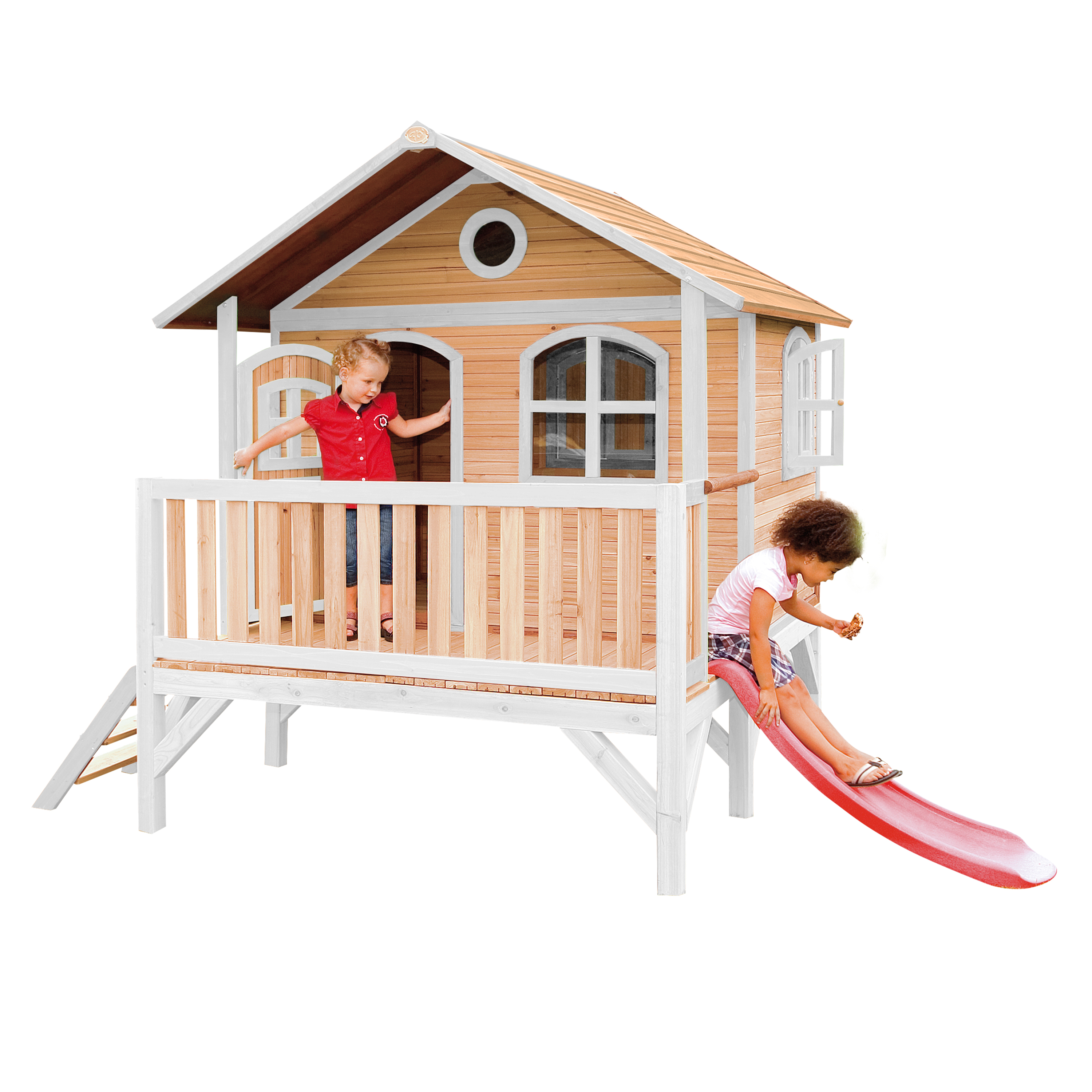 AXI Stef Playhouse Brown/White - Red Slide