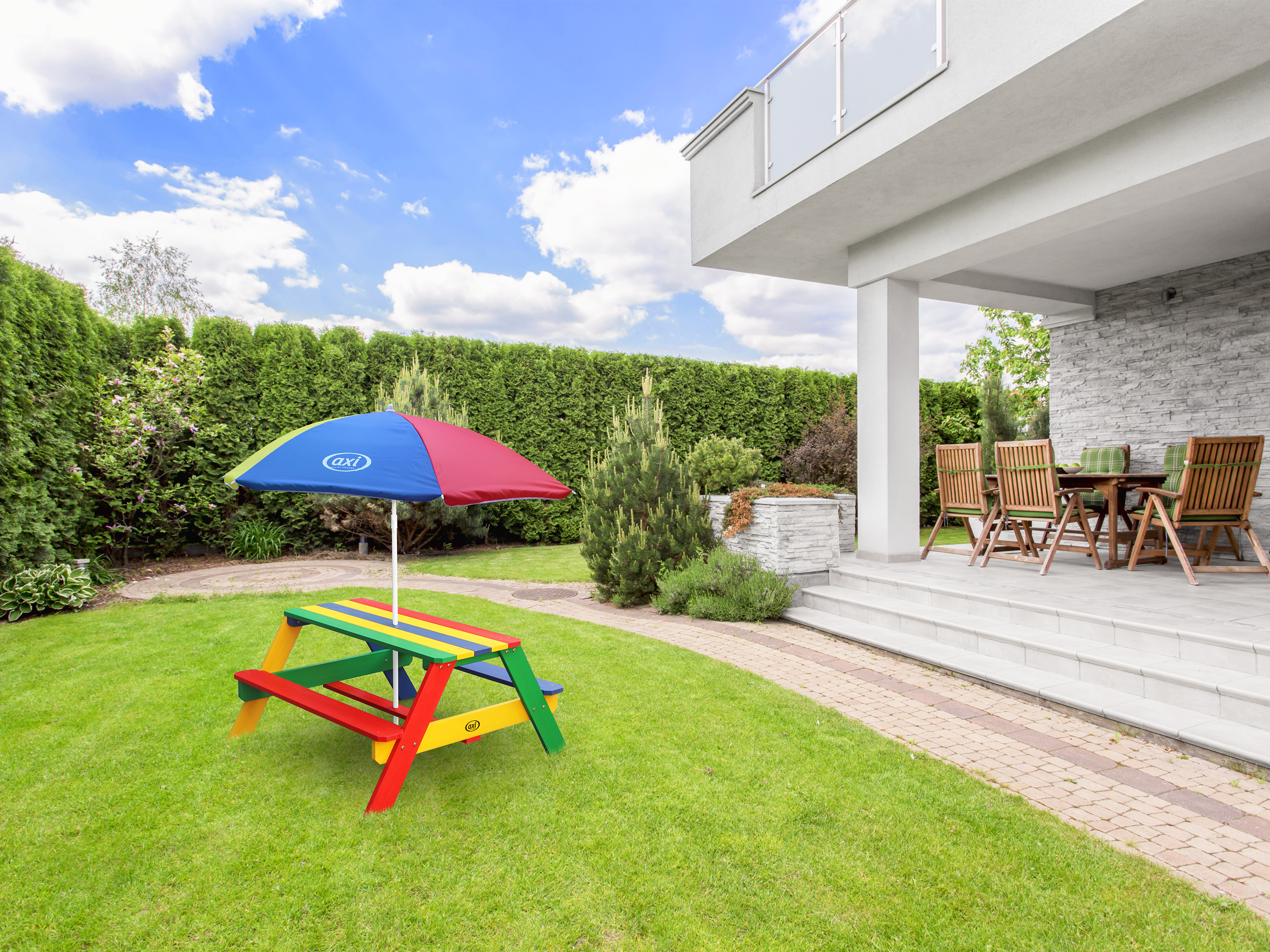AXI Nick Picnic Table Rainbow - Umbrella Rainbow