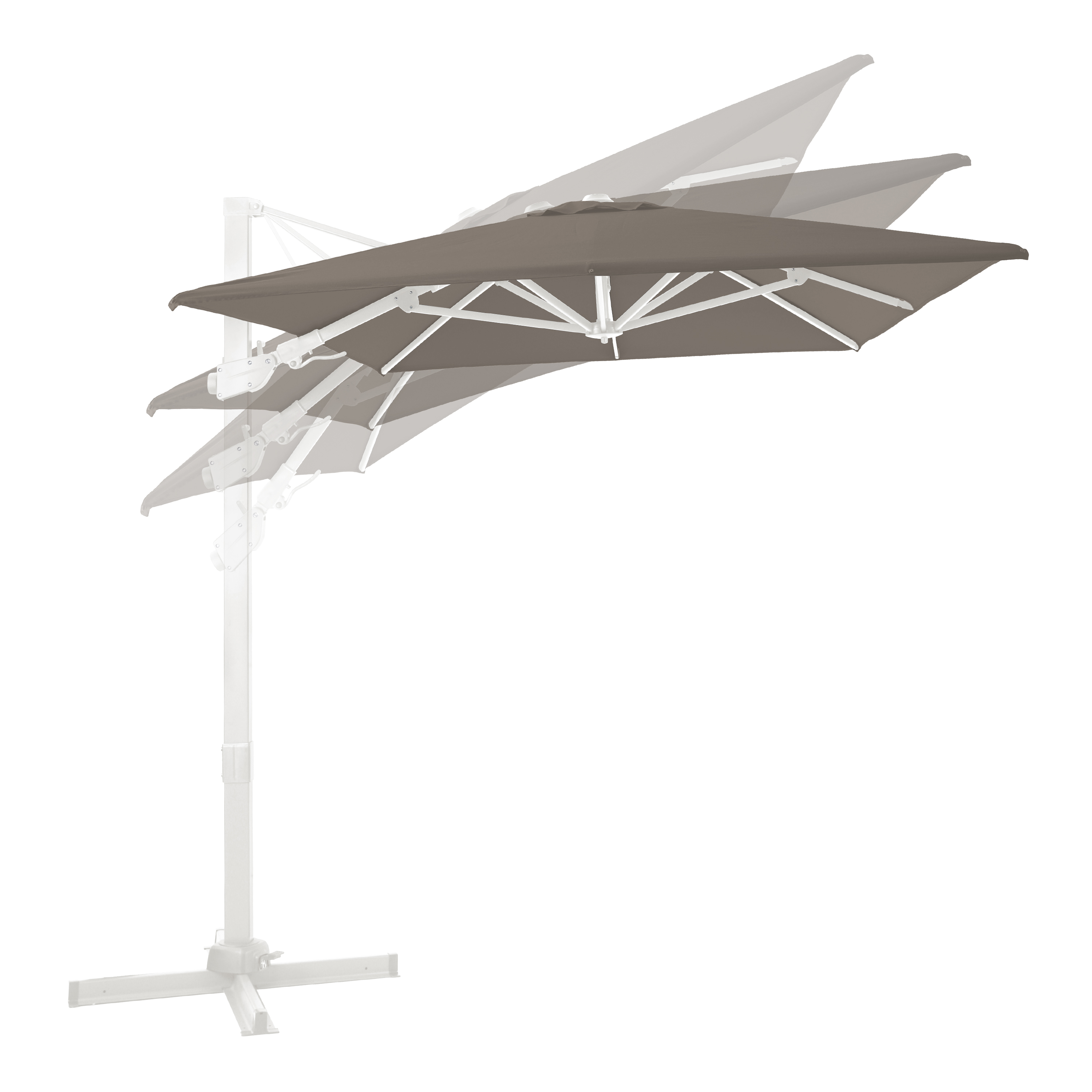 AXI Milad Premium Zweefparasol 200x300cm Wit/taupe