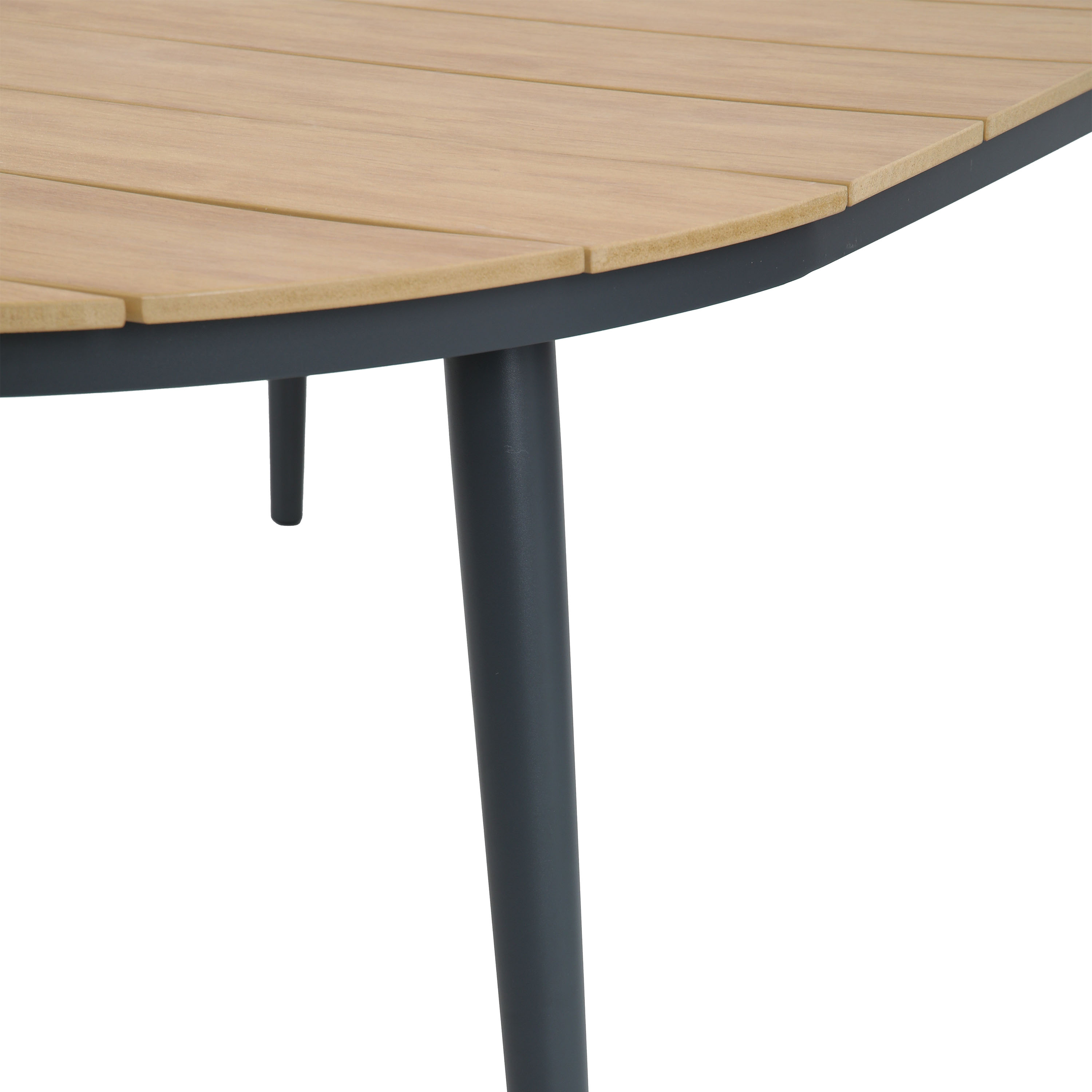 AXI Chay Garden Set with 8 Chairs – Antraciet with Polywood in Wood Effect