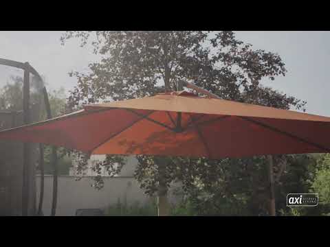 AXI Dion Zweefparasol Ø 300cm Eikenlook/terracotta