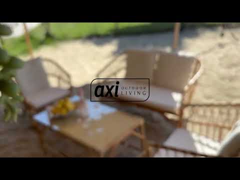 AXI Mary Rotan Loungeset 4-delig met bank, tafel en 2 stoelen Naturel/wit