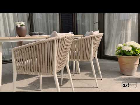 AXI Chay tuinset met 8 stoelen – Beige met houtlook Polywood