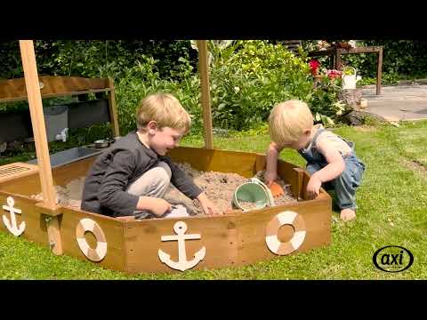 AXI Dora Boot zandbak met speelkeuken en dak 160 x 100 cm Bruin/antraciet