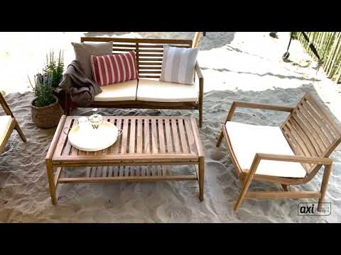 AXI June Loungeset 4-delig met bank, tafel en 2 stoelen Teak/crème AXI June Loungeset 4-delig met bank, tafel en 2 stoelen Teak/crème